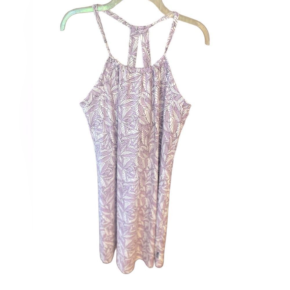 Eddie Bauer Sz L Purple Tropical Print Summer Casual Outdoor Strappy Sundress